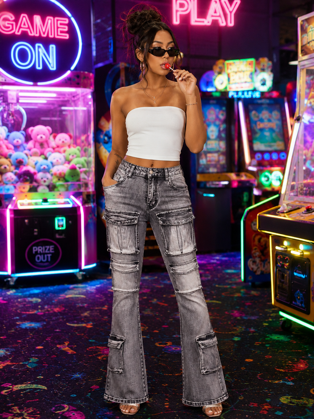 AMERICAN BAZI 8PKT STACKED CARGO JEAN