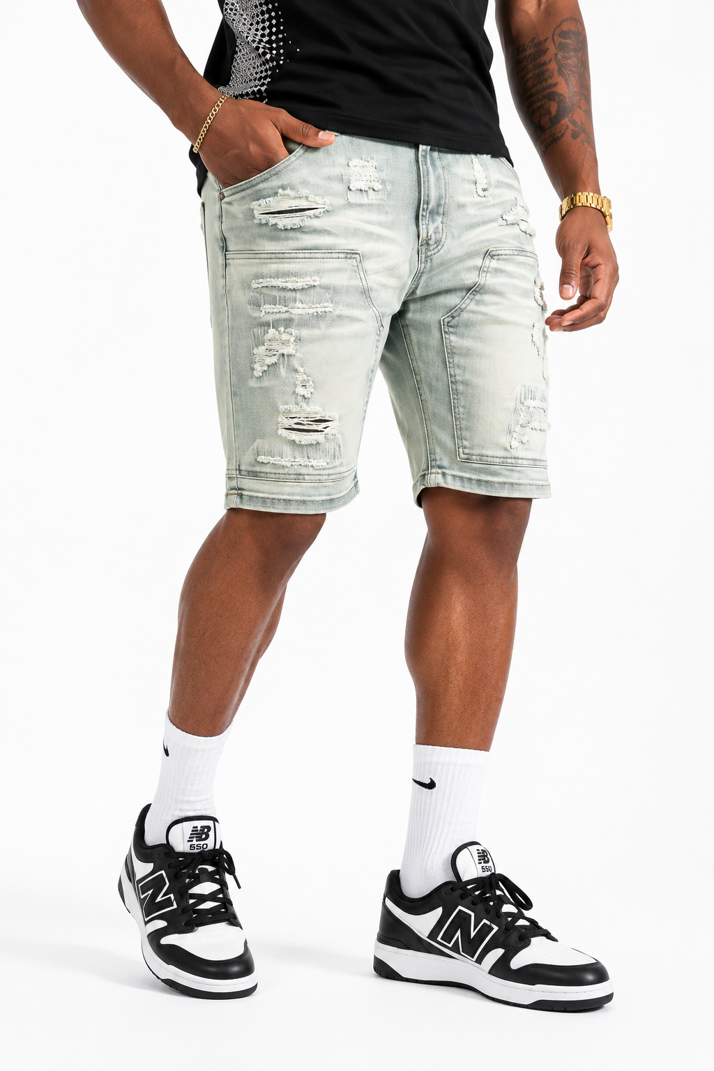 M904 MAKOBI PREGO DENIM SHORTS