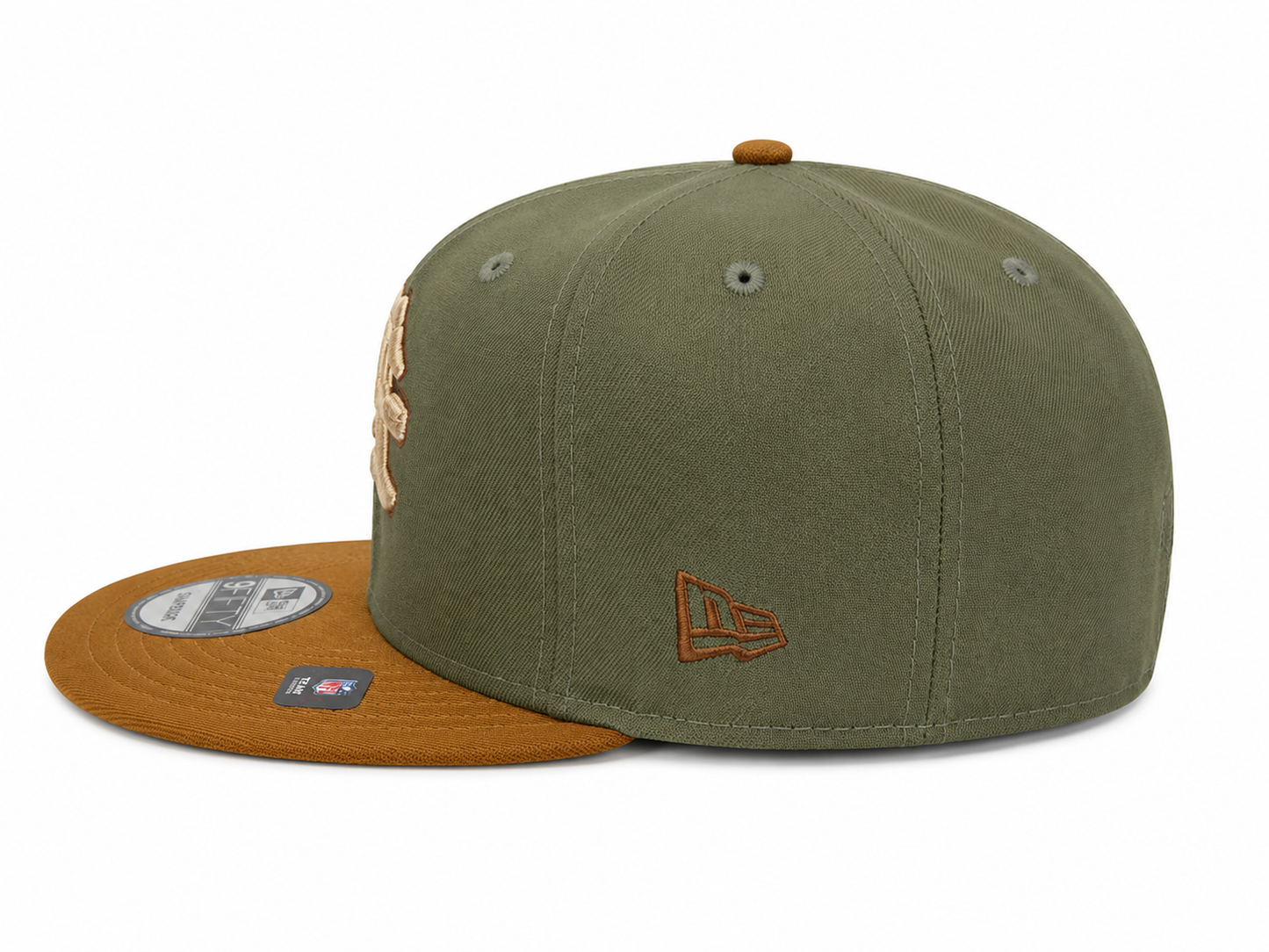NEW ERA DETROIT LIONS OLIVE/PANAMA TAN 75 SEASONS 9FIFTY SNAPBACK CAP