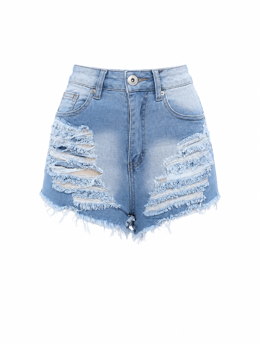 REDFOX WOMEN FRAYED HEM DENIM SHORTS