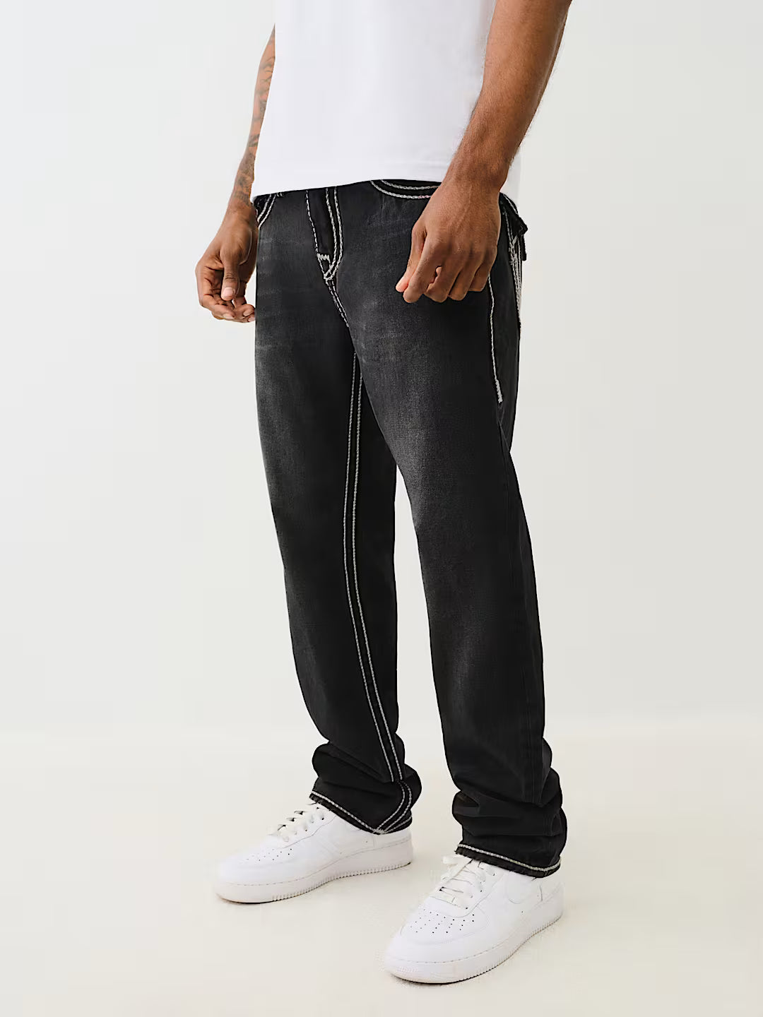 TRUE RELIGION MEN'S RICKY MARLED ROPE STITCH JEANS (#108709)