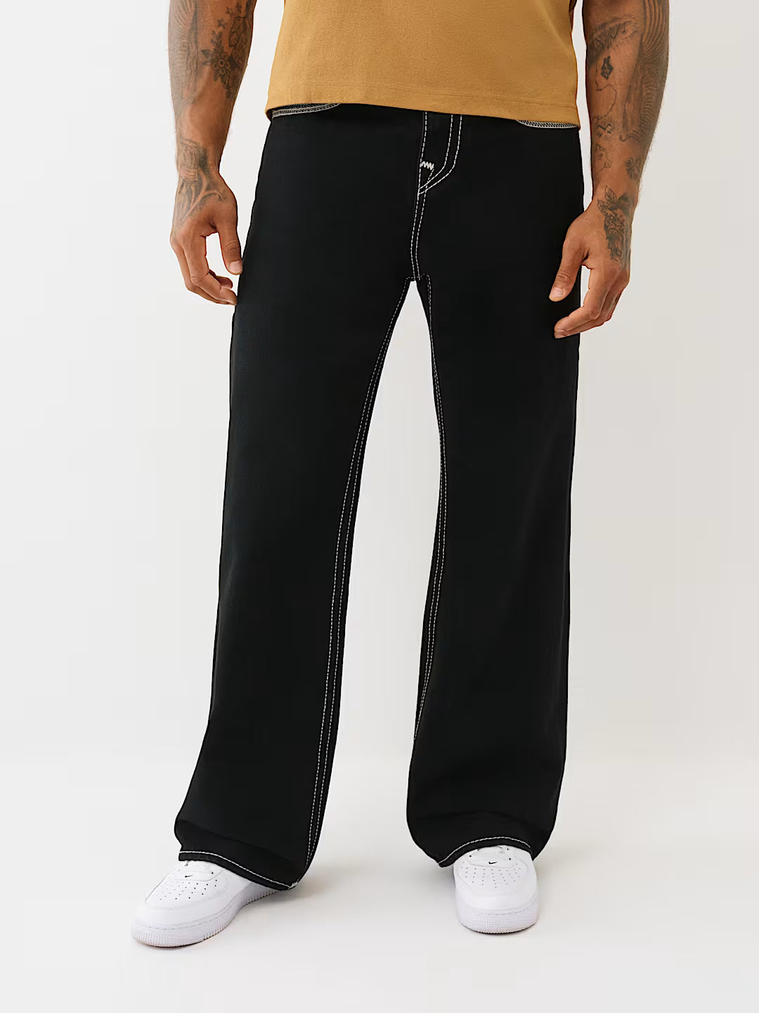 TRUE RELIGION MEN'S VINNY SUPER T FLATLOCK ULTRA BAGGY JEANS (109566)