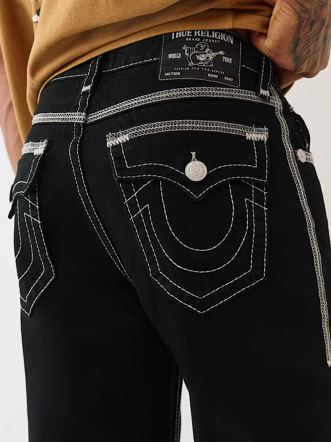 TRUE RELIGION MEN'S VINNY SUPER T FLATLOCK ULTRA BAGGY JEANS (109566)
