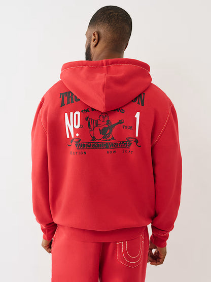 TRUE RELIGION MEN'S BIG T LOGO ZIP HOODIE (#110096)