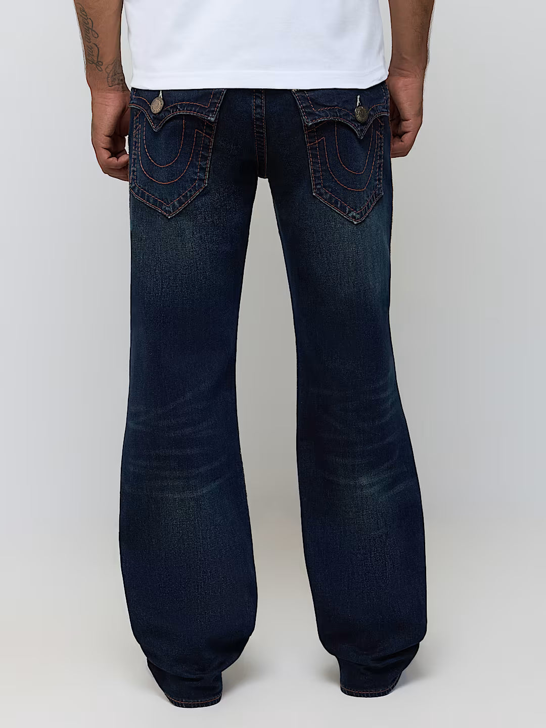 TRUE RELIGION BILLY SUPER FLATLOCK FLAP BOOTCUT JEANS (110602)