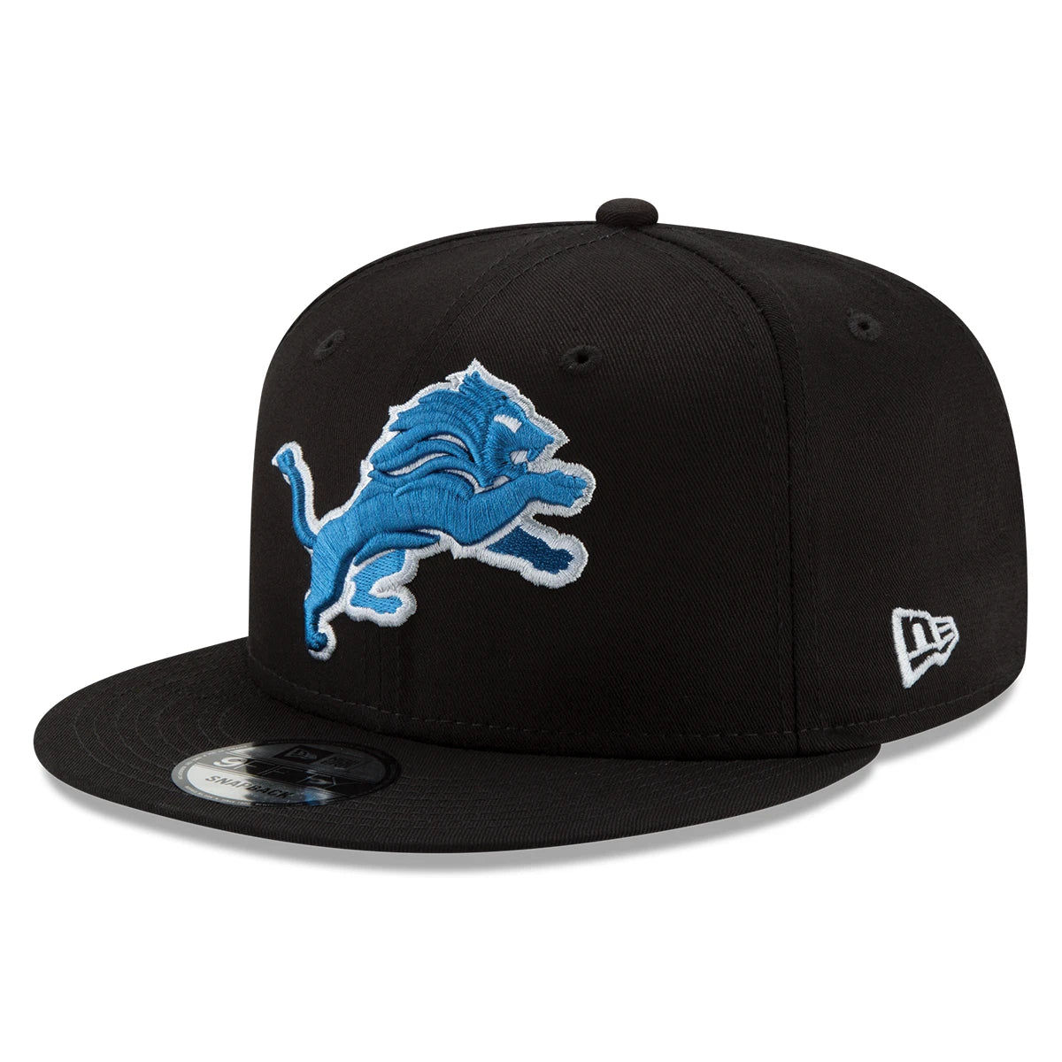 DETROIT LIONS NEW ERA BASIC 9FIFTY SNAPBACK HAT–BLACK/BLUE