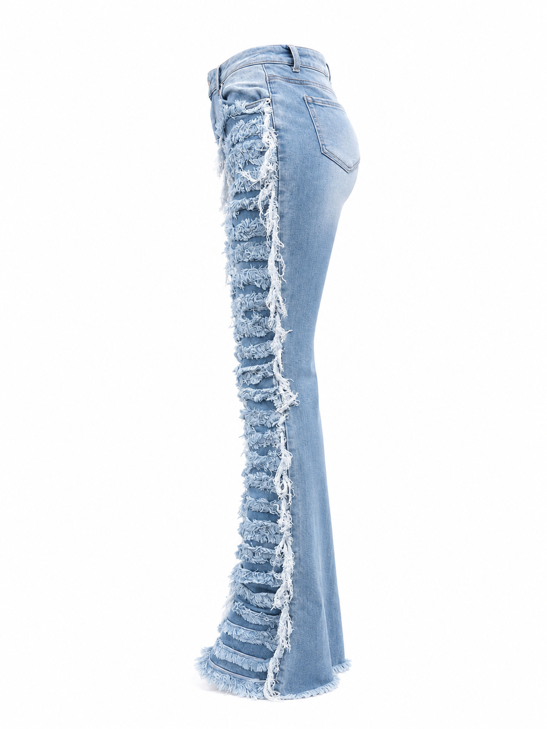 REDFOX WOMEN SUPER FRAYED DENIM STACKED JEANS