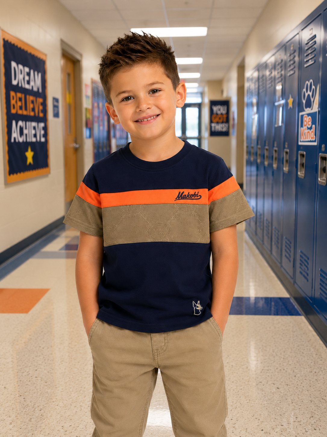 MAKOBI KIDS MONOGRAM TEE