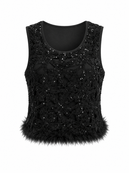 HOT & DELICIOUS WOMEN FEATHERED ELEGANCE TOP