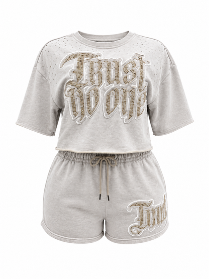 REDFOX WOMEN'S "TRUST NO ONE" CROP & SHORT SET