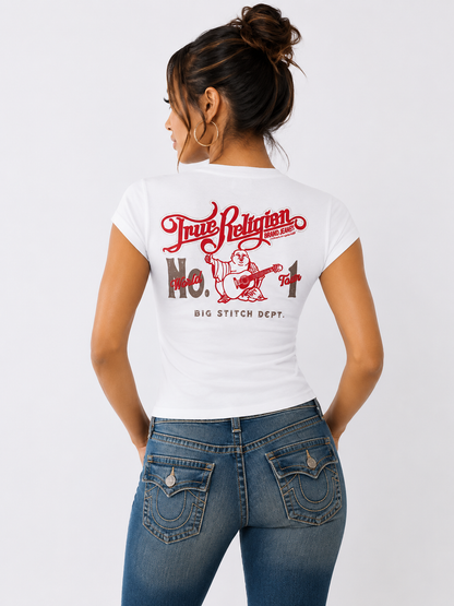 TRUE RELIGION WOMEN'S BUDDHA #1 BABY TEE