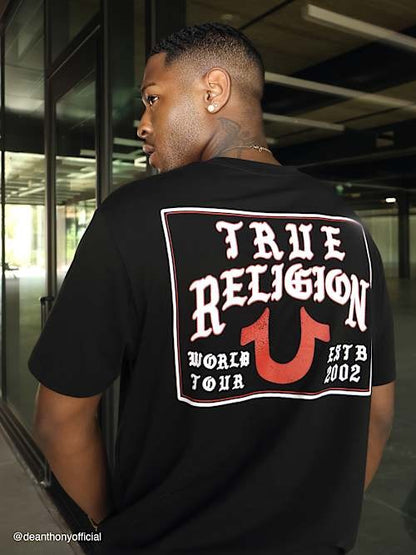 TRUE RELIGION MEN'S SCRIPT LOGO TEE (#109552)