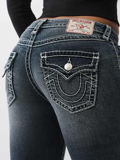 TRUE RELIGION WOMEN'S BECCA MR BOOTCUT SUPER T FLAP JEAN (201221C)