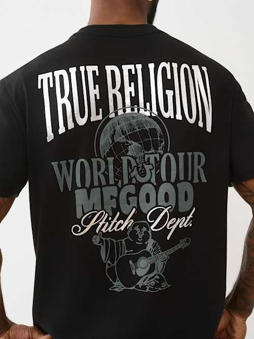 TRUE RELIGION MEN'S GLOBE LOGO TEE (#109799)