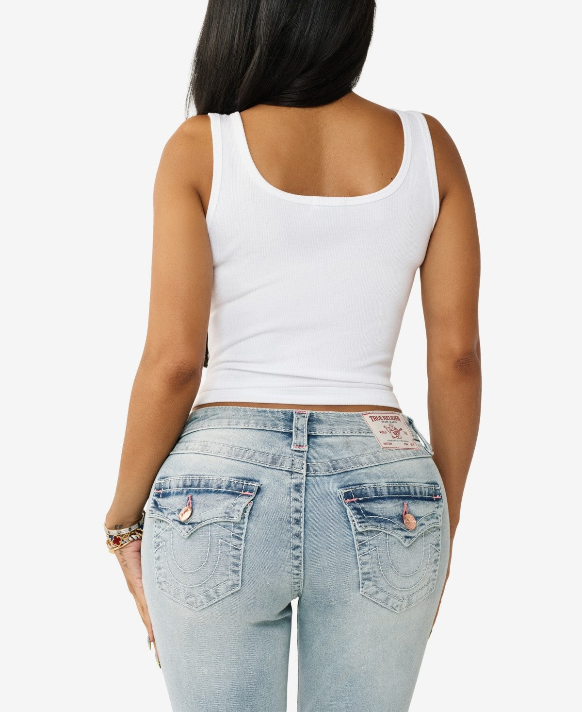 TRUE RELIGION WOMEN'S CRYSTAL SQUARE RIBBED TANK (#209837)