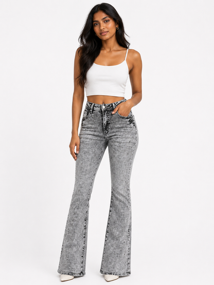 REDFOX RHINESTONE WOMEN STACKED JEANS