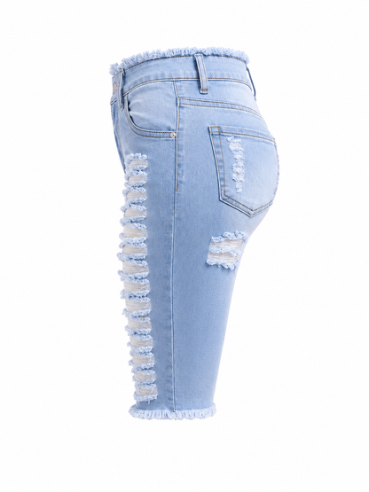 REDFOX WOMEN SUMMER STORM DISTRESSED BERMUDA SHORTS