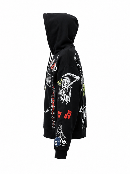 TRUE RELIGION MEN'S SKETCHED LOGO BOXY HOODIE (110334)