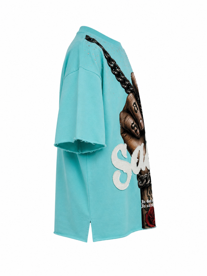 COPPER RIVET SAINTS NECKLACE TEE