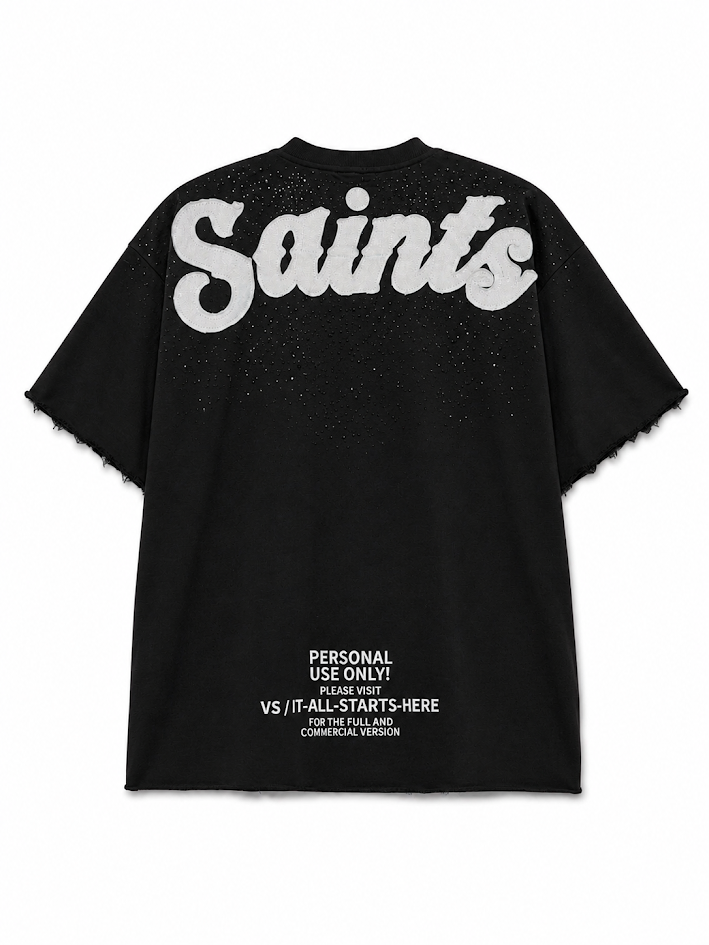 COPPER RIVET SAINTS NECKLACE TEE