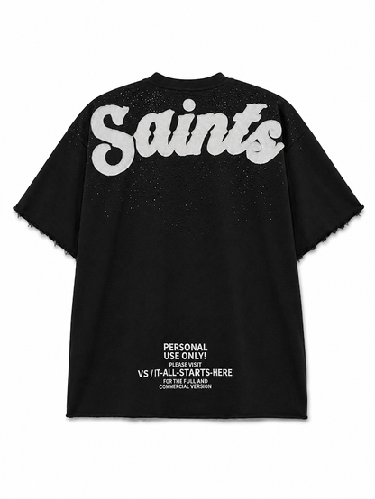 COPPER RIVET SAINTS NECKLACE TEE