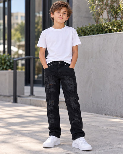 EVOLUTION KIDS CHOPPED RELAXED STRAIGHT DENIM PANT