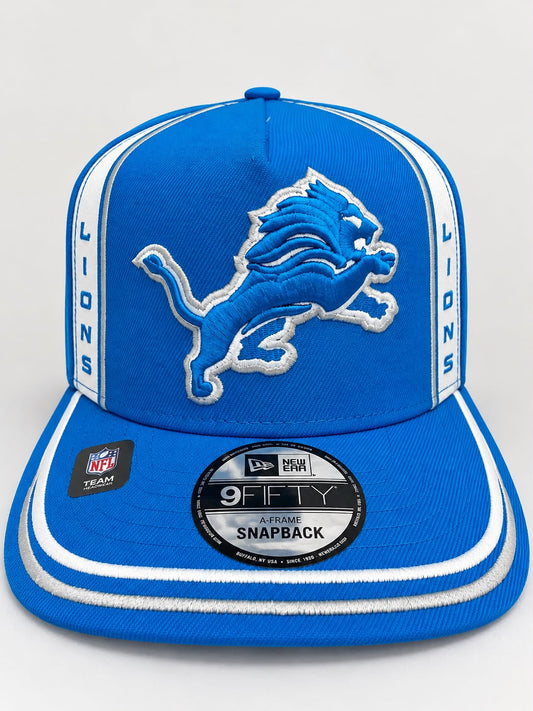 NEW ERA DETROIT LIONS BLUE/WHITE CURVED VISOR 9FIFTY SNAPBACK HAT