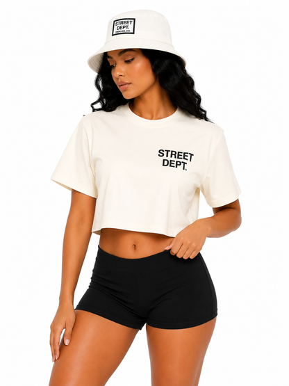 STREET DEPT TRENCHES WOMEN'S CROP TEE