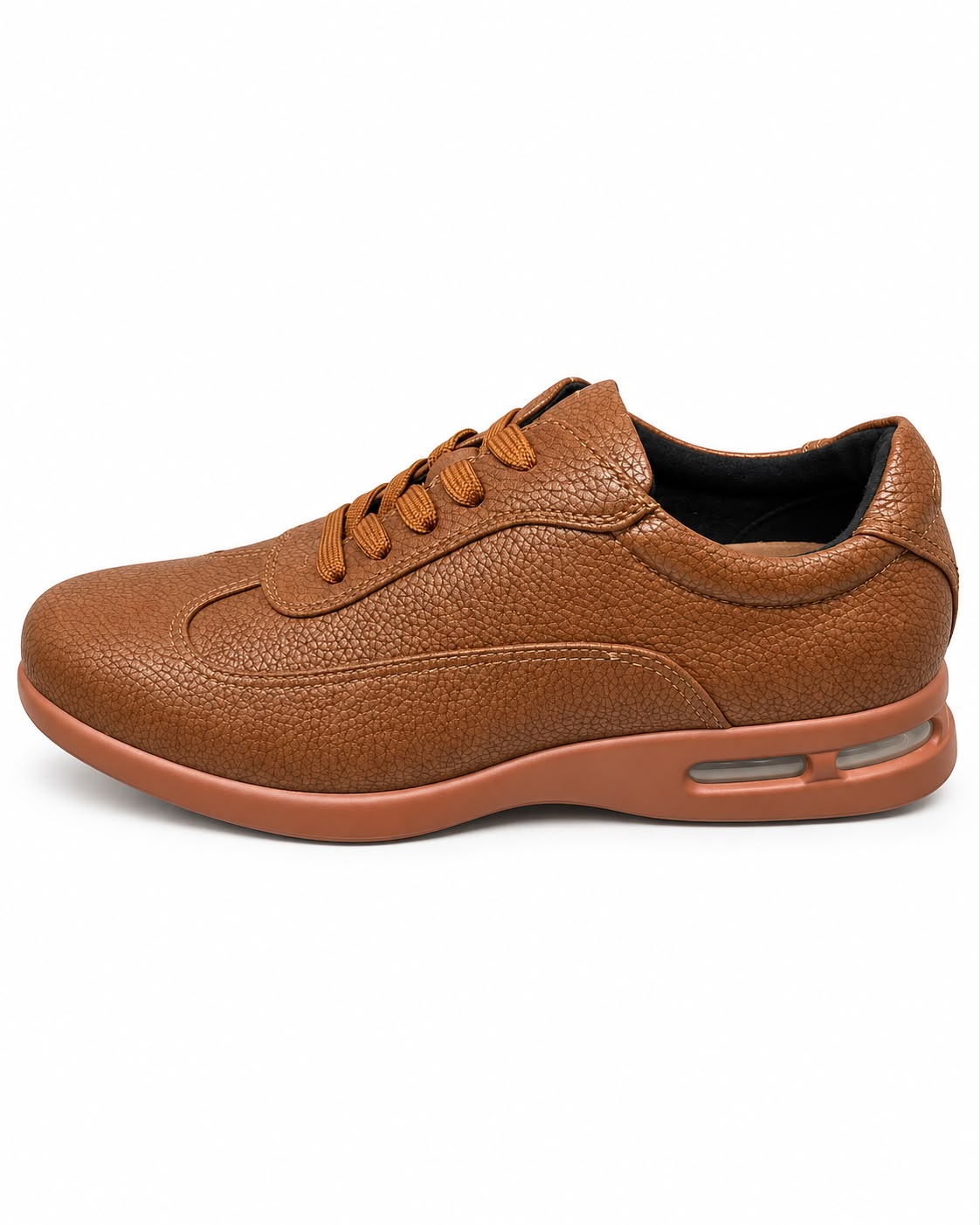 SIO PEBBLED LEATHER AIR CUSHION SNEAKERS (BRAUN)