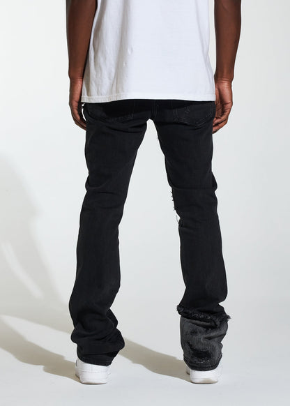 Crysp - Arch Stacked Flare Denim - Black