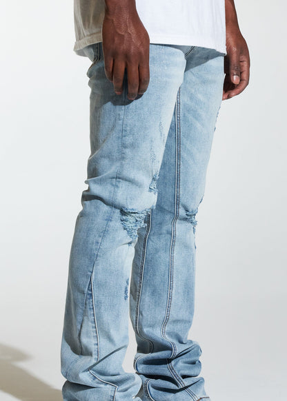 Crysp - Arch Stacked Flare Denim - Light Wash