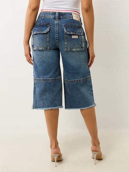 TRUE RELIGION WOMEN'S BOBBI BAGGY CARGO CAPRIS (208772)