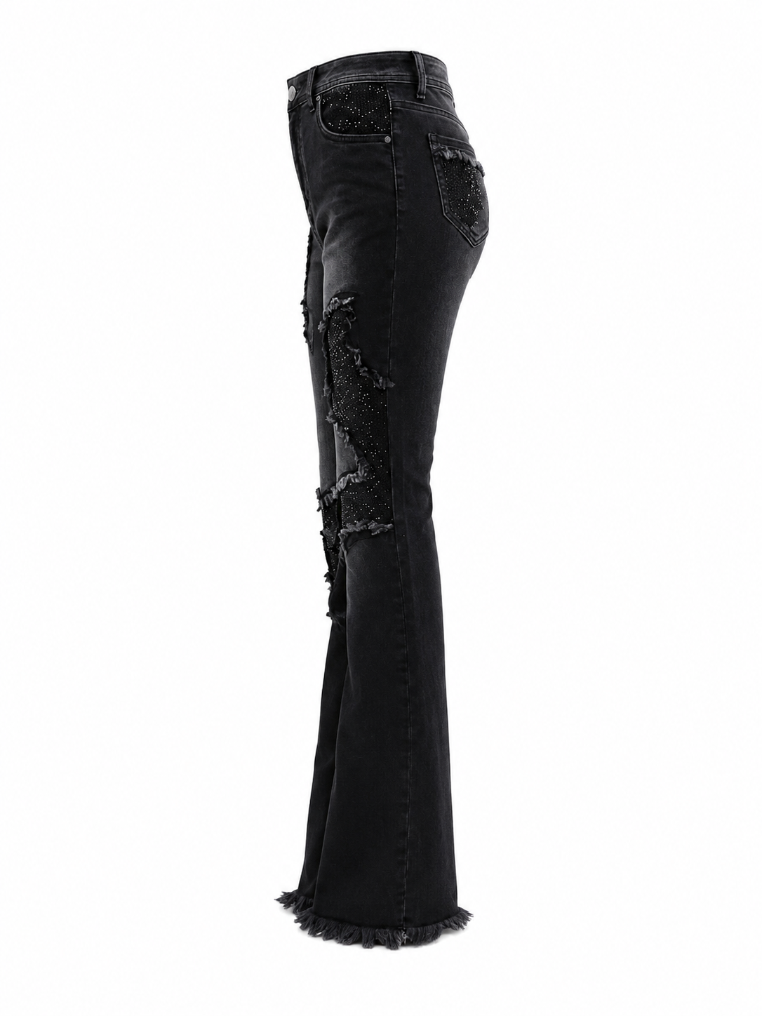 REDFOX WOMEN ROCKSTAR PATCHWORK RHINESTONE JEANS