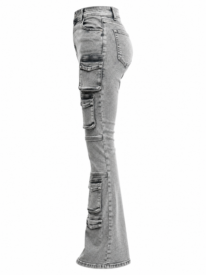 REDFOX WOMEN STACKED JEANS W/MULTI POCKETS (PA1526)