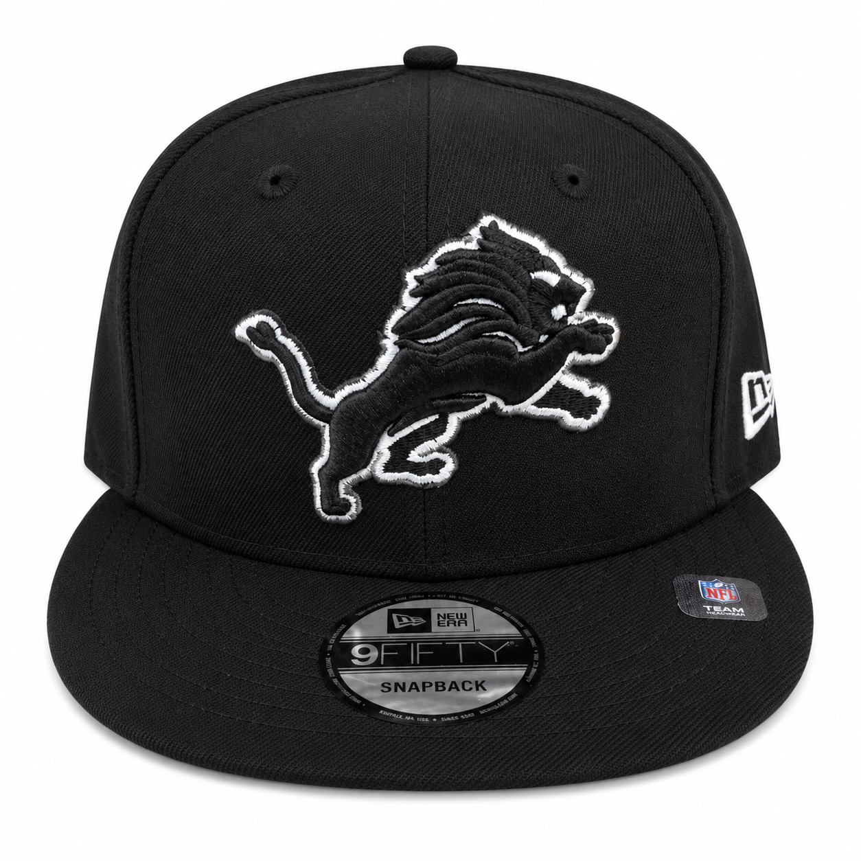 NEW ERA DETROIT LIONS BLACK/WHITE 9FIFTY SNAPBACK CAP