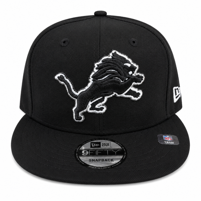 NEW ERA DETROIT LIONS BLACK/WHITE 9FIFTY SNAPBACK CAP