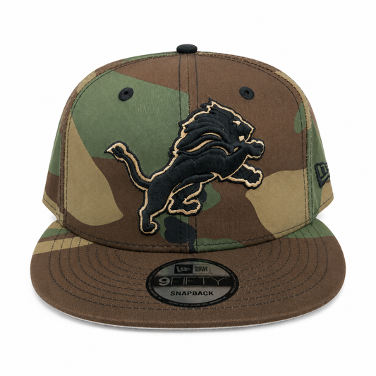 NEW ERA DETROIT LIONS WOODLAND CAMO 9FIFTY SNAPBACK CAP