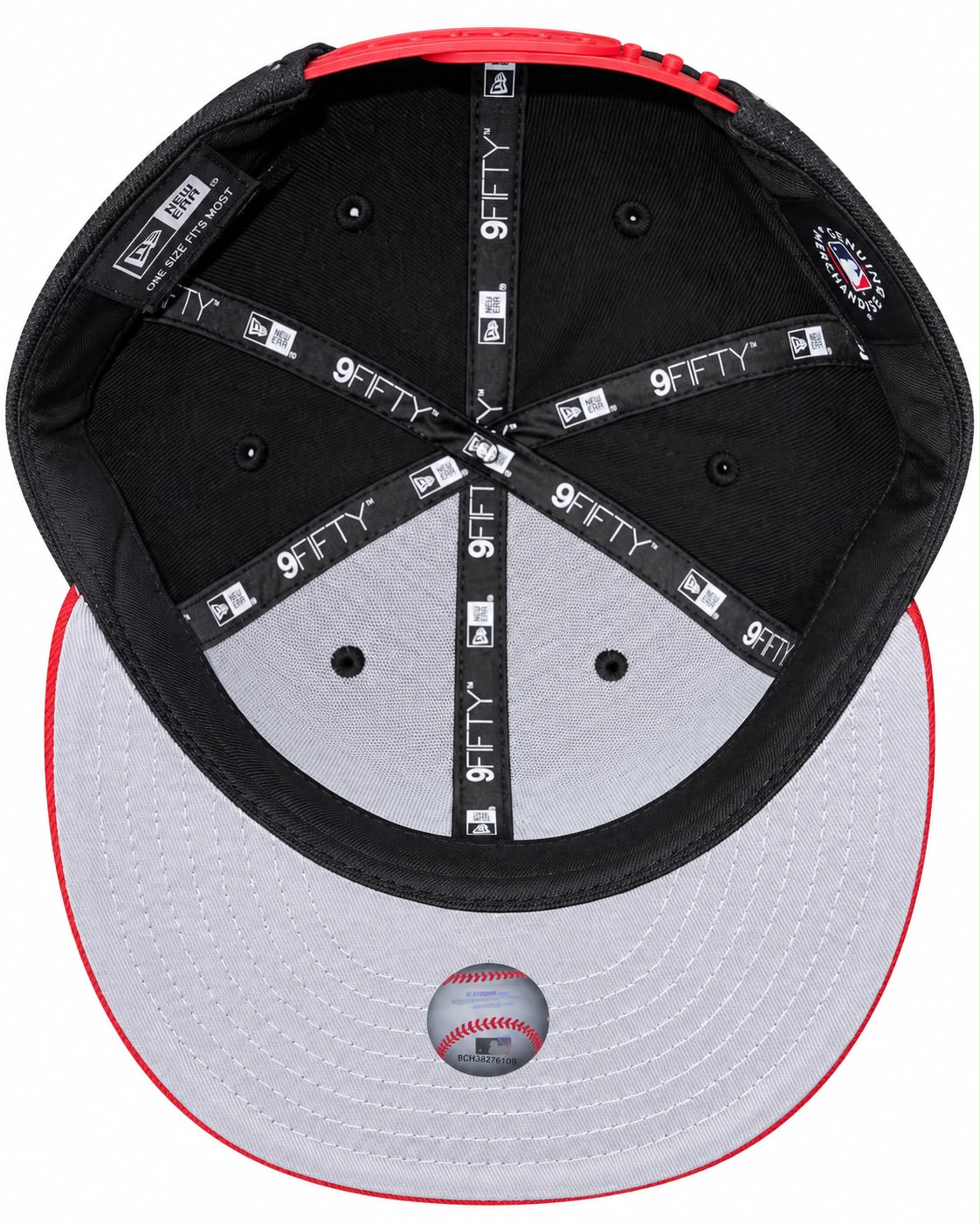 NEW ERA DETROIT TIGERS BLACK SCARLET 9FIFTY SNAPBACK CAP