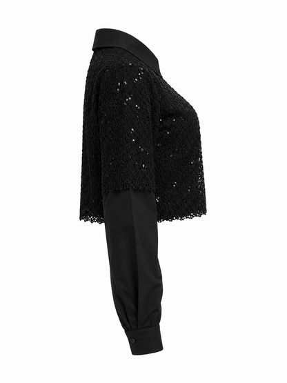 HOT & DELICIOUS WOMEN PURE ELEGANCE LACE COLLARED TOP