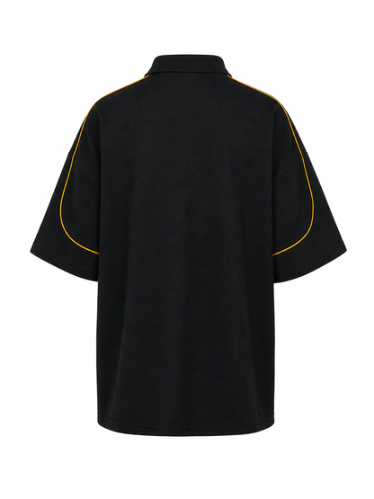 TRUE RELIGION MEN'S MULTI LOGO OVERSIZED POLO T-SHIRT (110353)