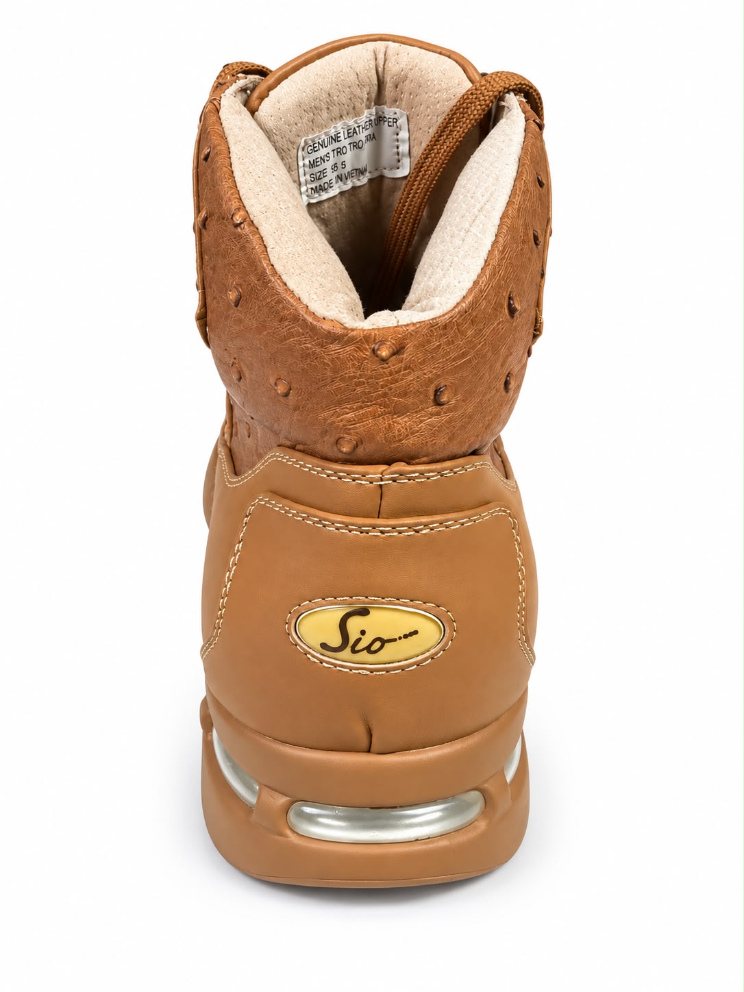 SIO OSTRICH EMBOSSED HIGH TOP AIR SNEAKERS (TROY)