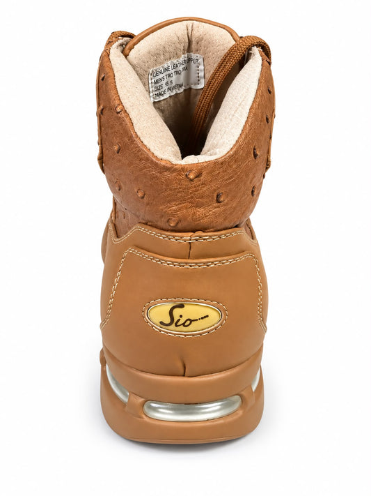 SIO OSTRICH EMBOSSED HIGH TOP AIR SNEAKERS (TROY)