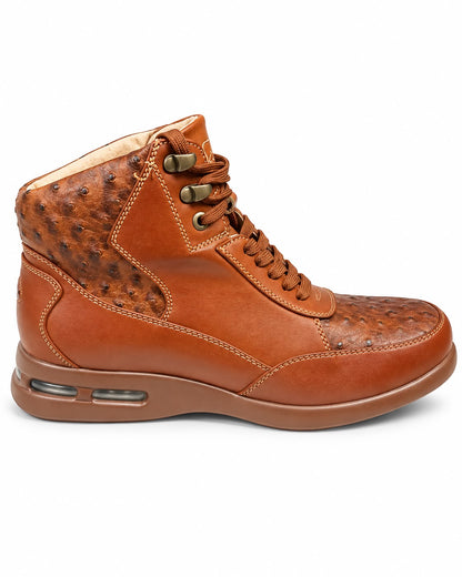 SIO OSTRICH EMBOSSED HIGH TOP AIR SNEAKERS (TROY)