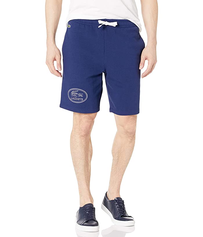 Lacoste Men's Tonal Embroidered Graphic Fleece Shorts