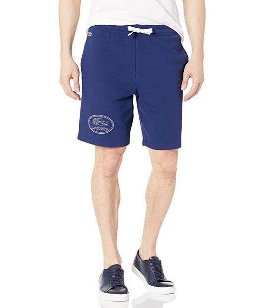 Lacoste Men's Tonal Embroidered Graphic Fleece Shorts