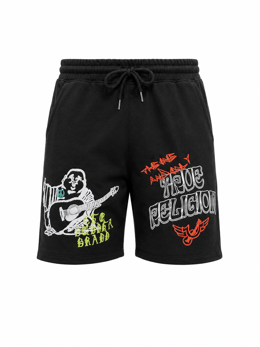 TRUE RELIGION MEN'S SKETCHED LOGO FLEECE SHORTS (110333)