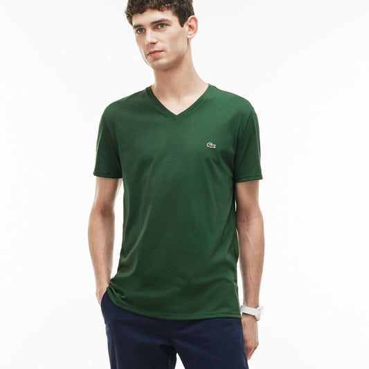 Lacoste Men Standard S/ Sleeve Pima V-Neck T-SHIRT