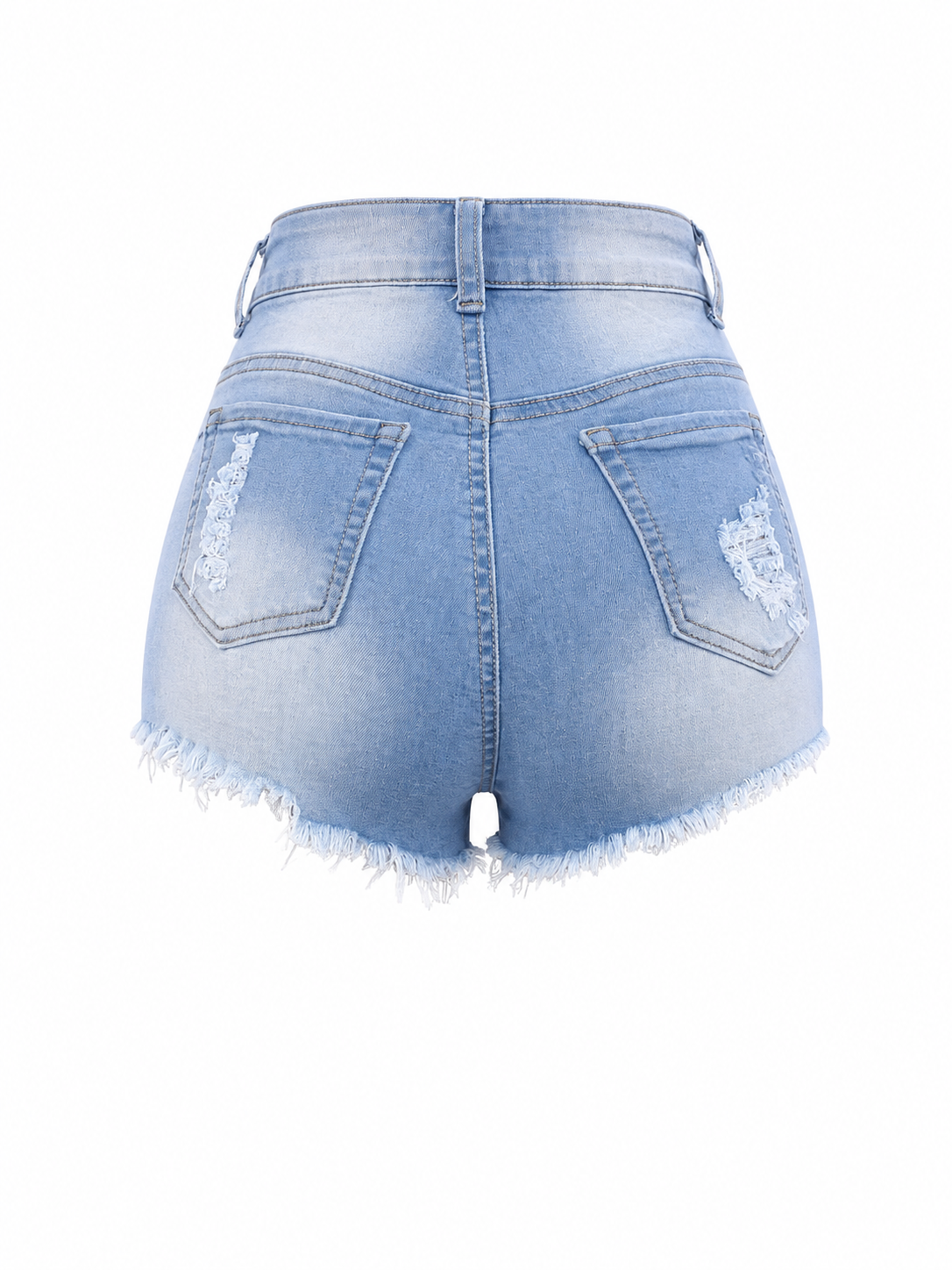 REDFOX WOMEN FRAYED HEM DENIM SHORTS
