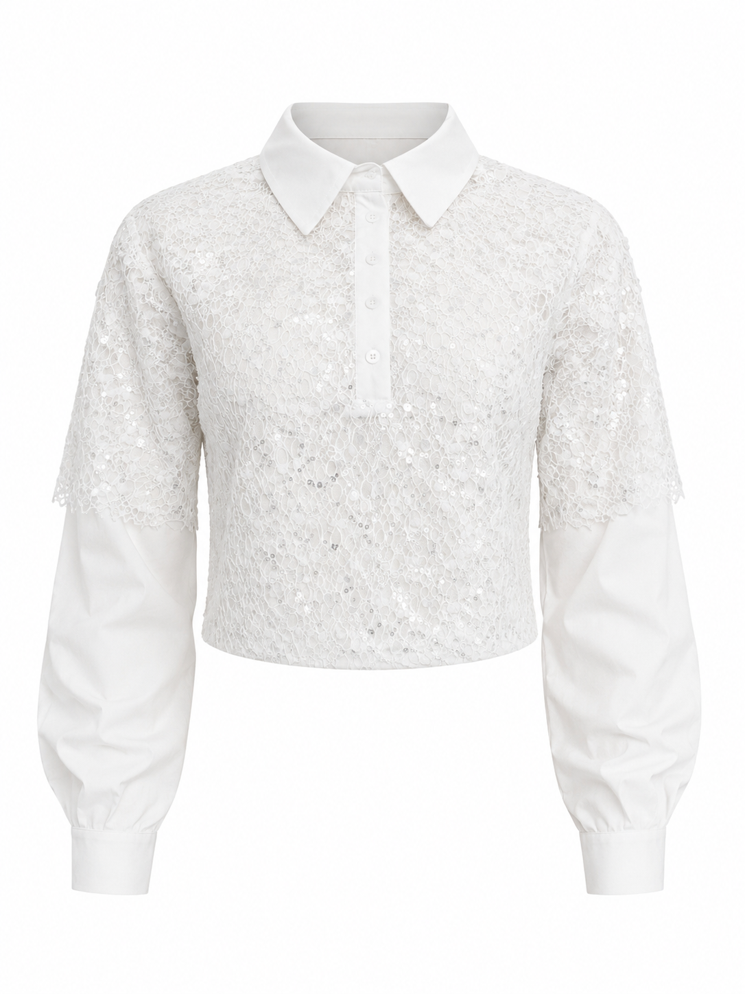 HOT & DELICIOUS WOMEN PURE ELEGANCE LACE COLLARED TOP