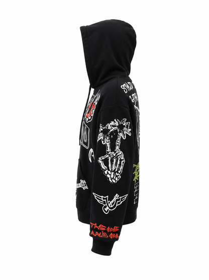 TRUE RELIGION MEN'S SKETCHED LOGO BOXY HOODIE (110334)
